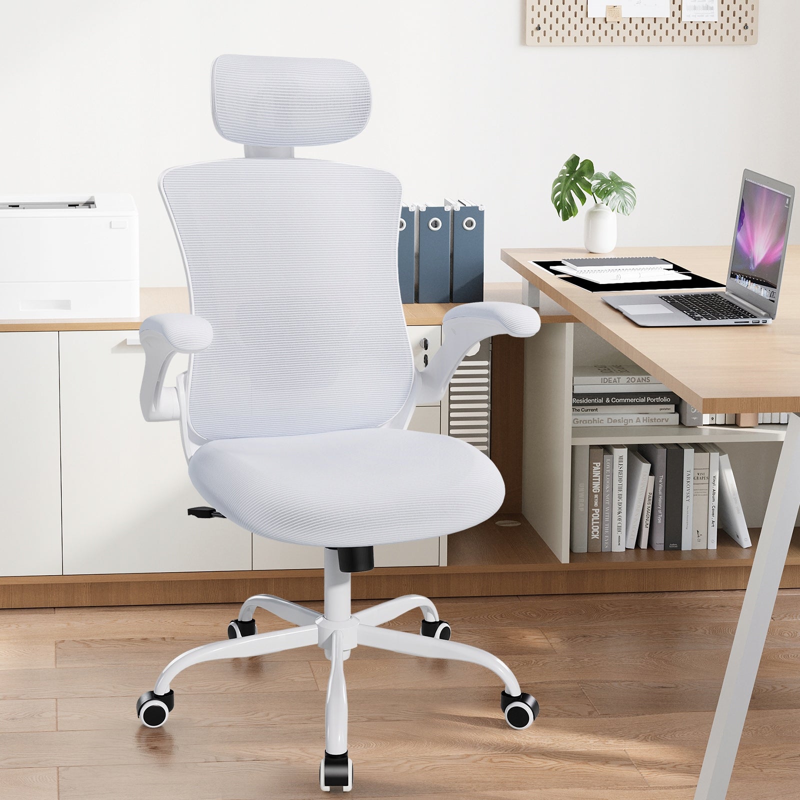 COLAMY Office Chair Mesh Computer Chair with Adjustable Headrest Armrest Packaging status original