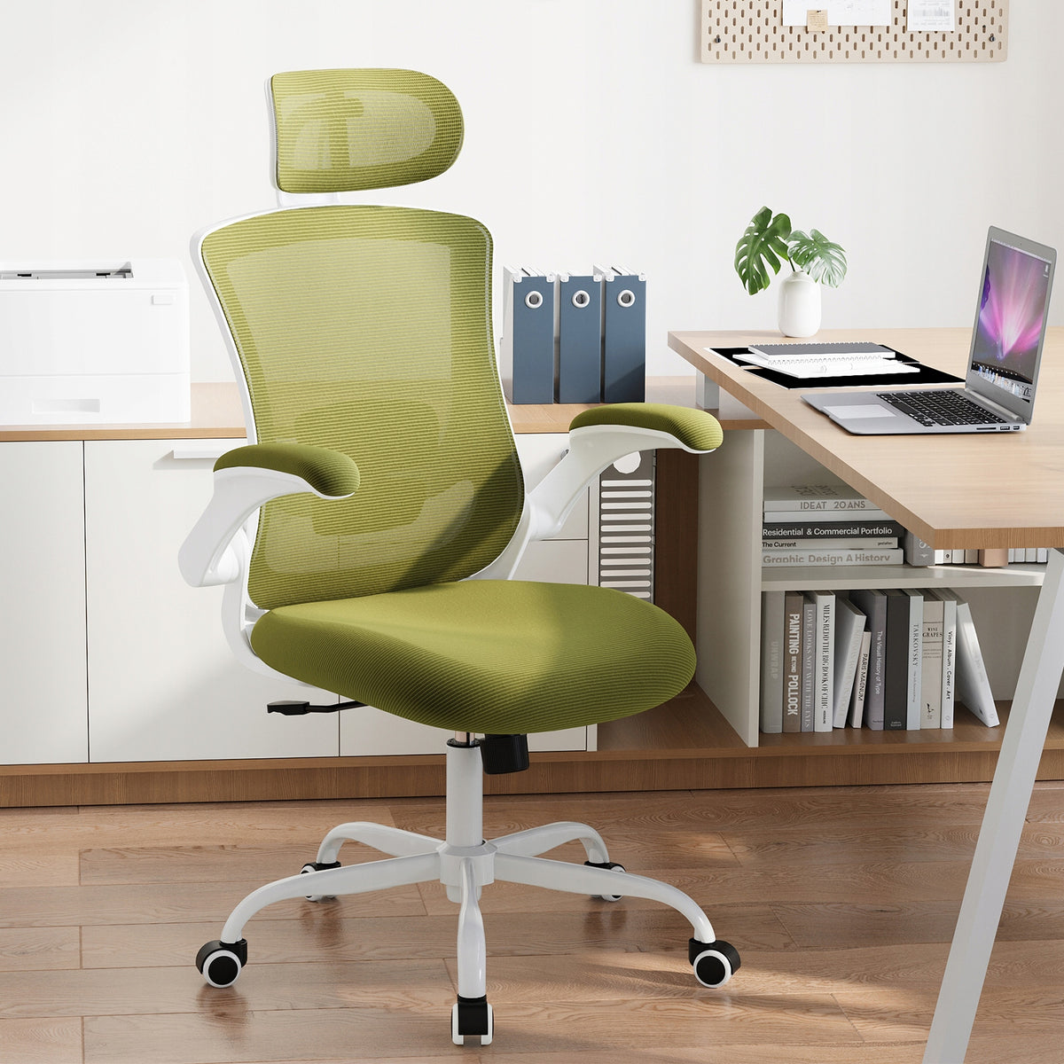 COLAMY Office Chair Mesh Computer Chair with Adjustable Headrest Armrest Packaging status original