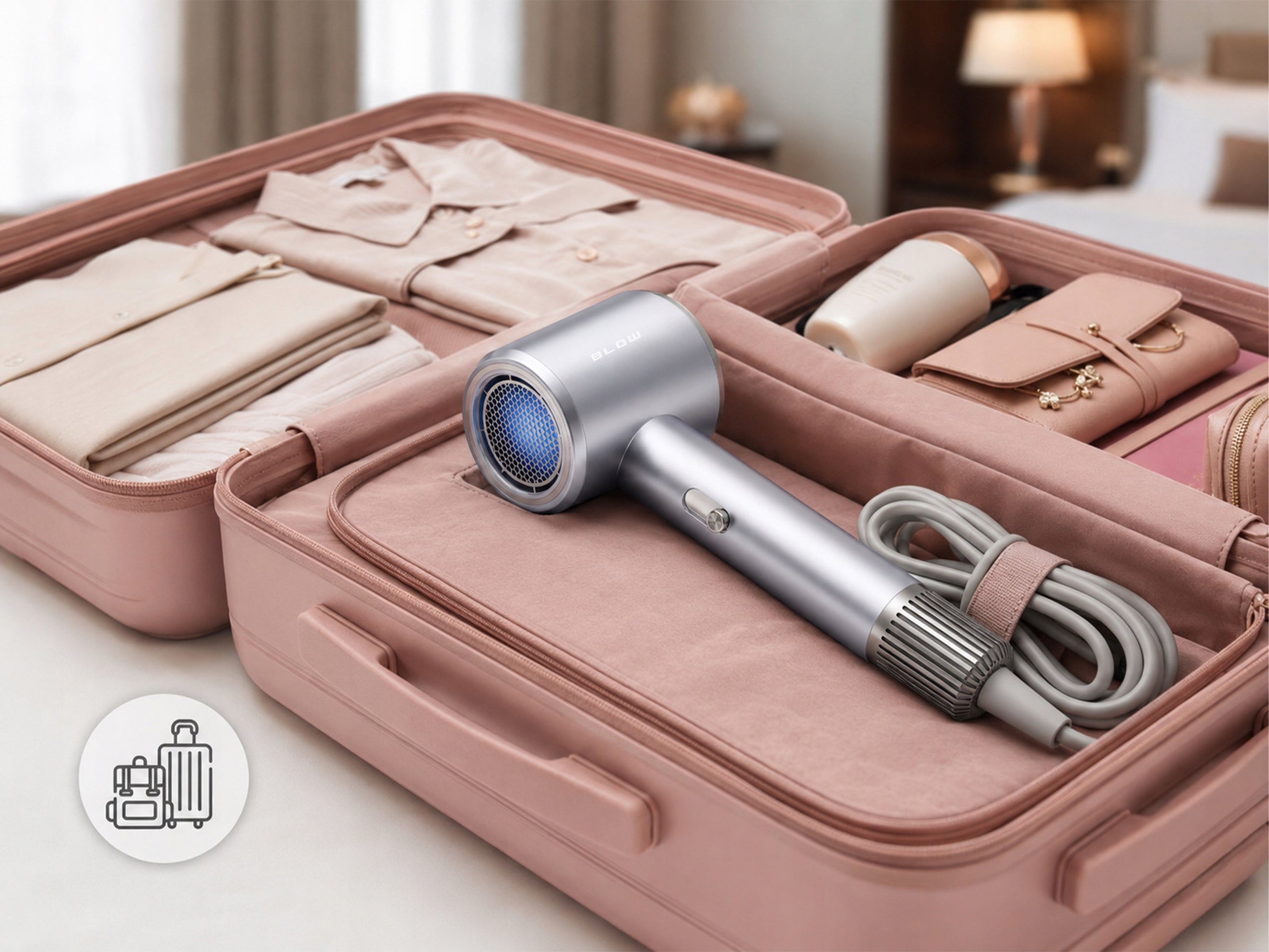 COLD AIR HAIR DRYER STRONG LIGHTWEIGHT SMALL TURBO PROFESSIONAL 1800W Packaging status original