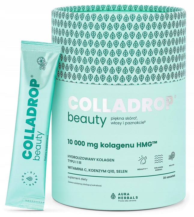 COLLADROP BEAUTY MOJITO Marine Collagen 10000mg +vitamin C Aura Herbals 30 sasz