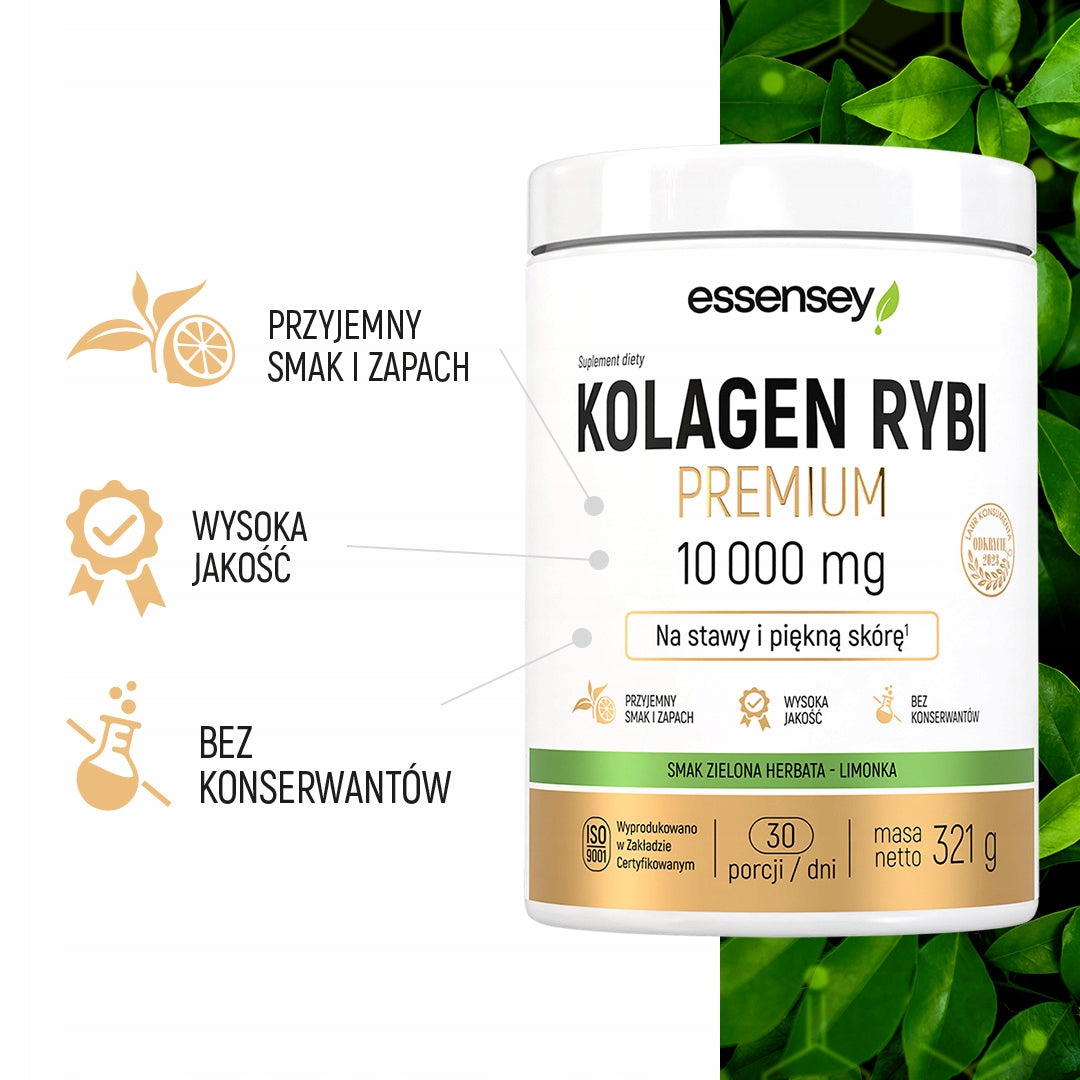 COLLAGEN FISH 10000 mg Premium JOINTS SKIN HAIR NAILS Hyaluron Wit C D3 Manufacturer code Naturalny collagen morski w proszku do picia