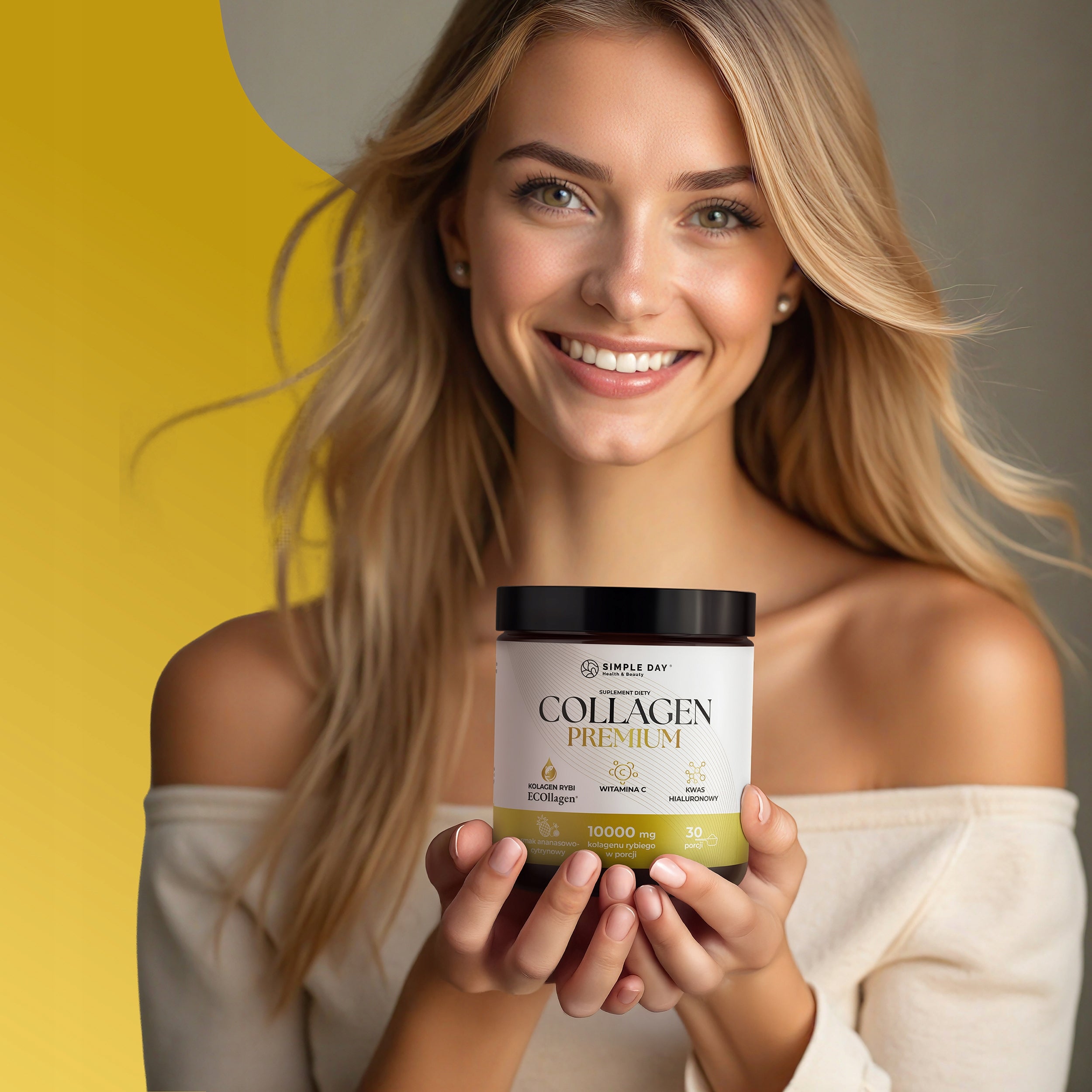 COLLAGEN FISH COLLAGEN PREMIUM 10000 mg Wit. C Hyaluronic acid SKIN, HAIR Brand Twój Cel To