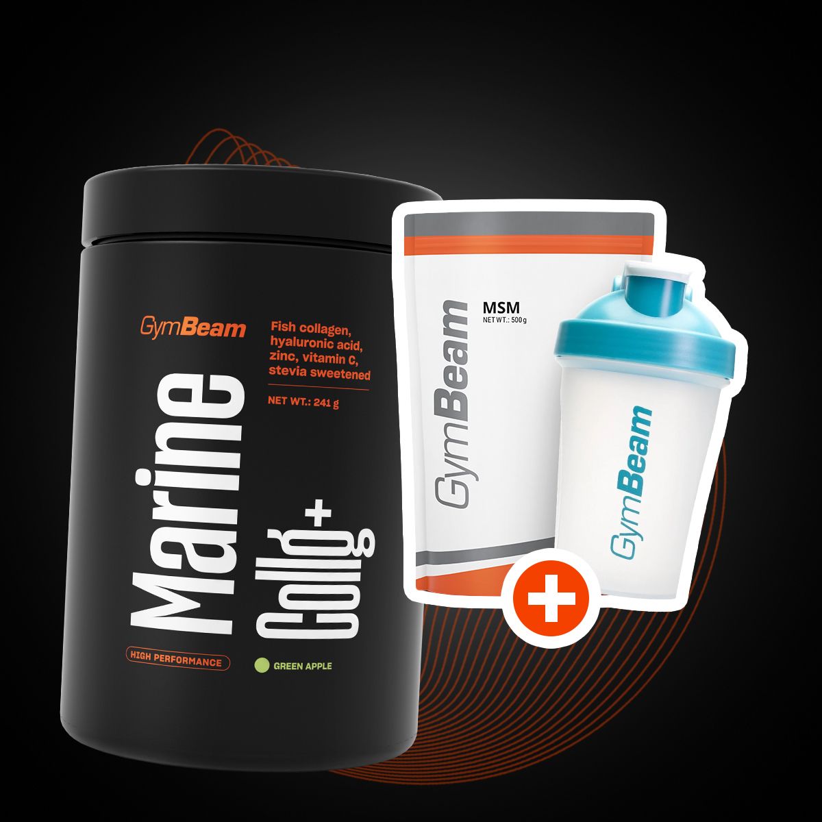 COLLAGEN FISH HYALURONIC ACID FOR JOINTS MARINE COLLG+ GymBeam green apple Brand GymBeam