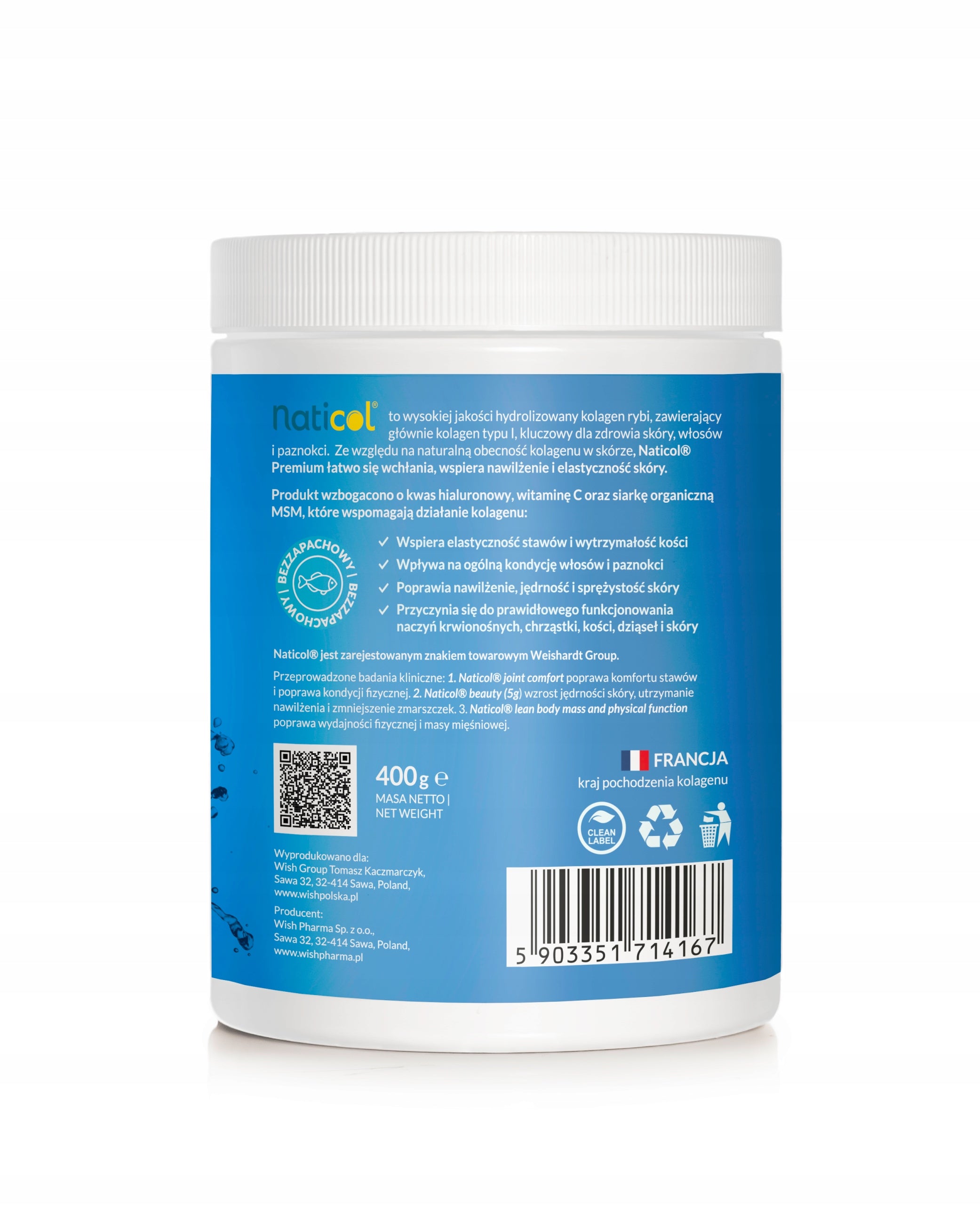 COLLAGEN Natural PREMIUM 10 000mg Supports Skin Joints HA MSM WIT C 400g Brand Wish Pharmaceutical