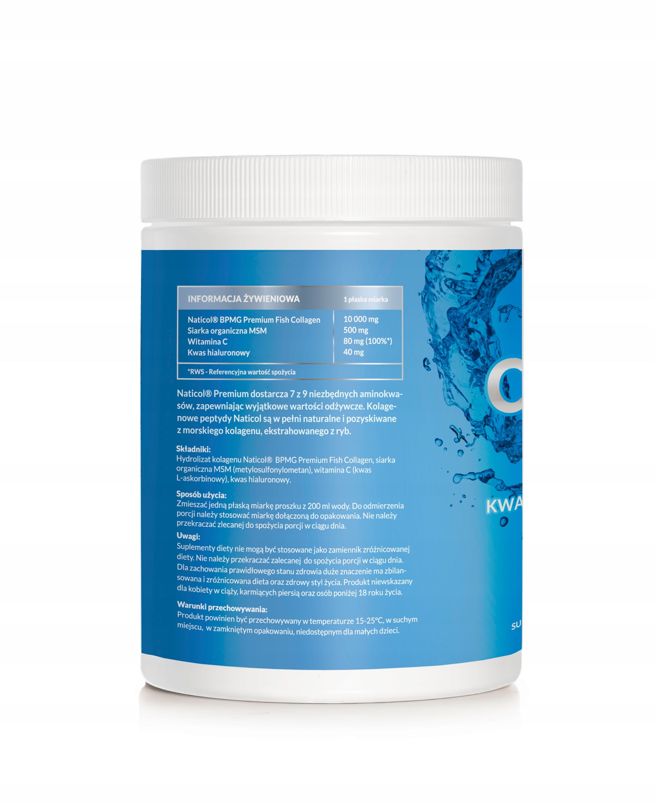 COLLAGEN Natural PREMIUM 10 000mg Supports Skin Joints HA MSM WIT C 400g Packaging status original