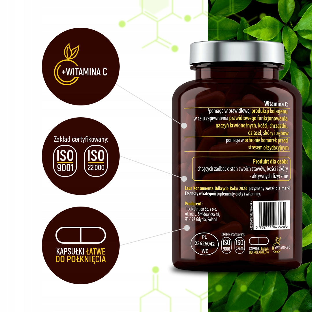 COLLAGEN Natural WITH VITAMIN C HEALTHY Skin Joints Bone Capillaries Colagen Manufacturer code Tabletki z kolagenem. wit C stawy, skóra