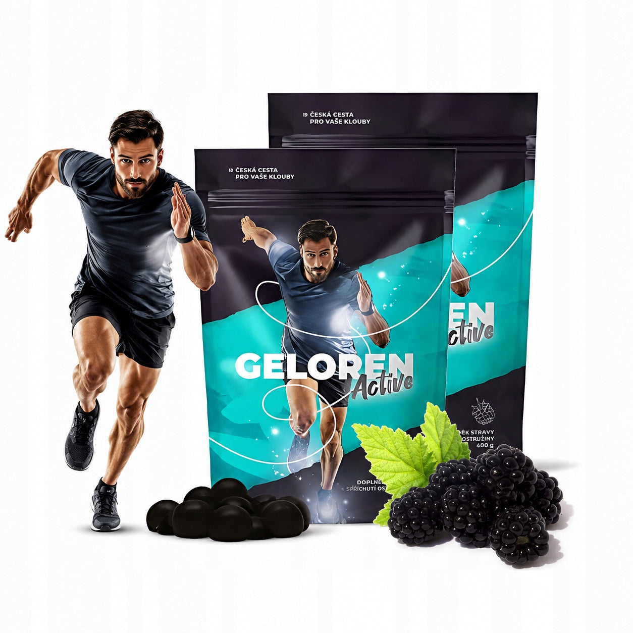 COLLAGEN for joints BONES 180pcs/820g GELOREN Active Blackberry Jelly