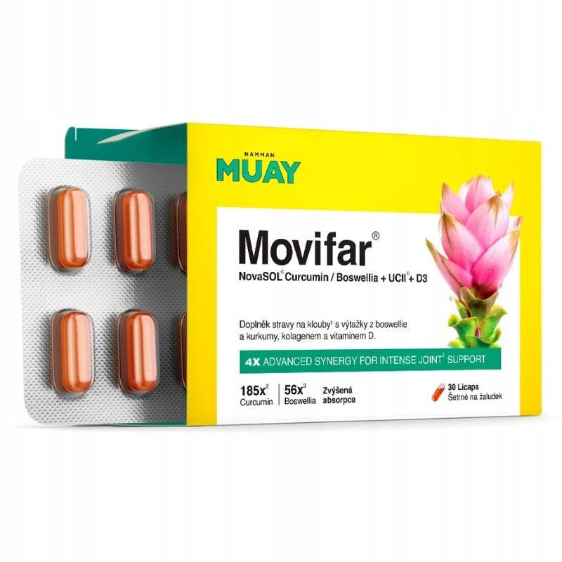 COLLAGEN for joints and bones Movifar Namman Muay CURCUMIN BOSWELIA D3 30 TAB.