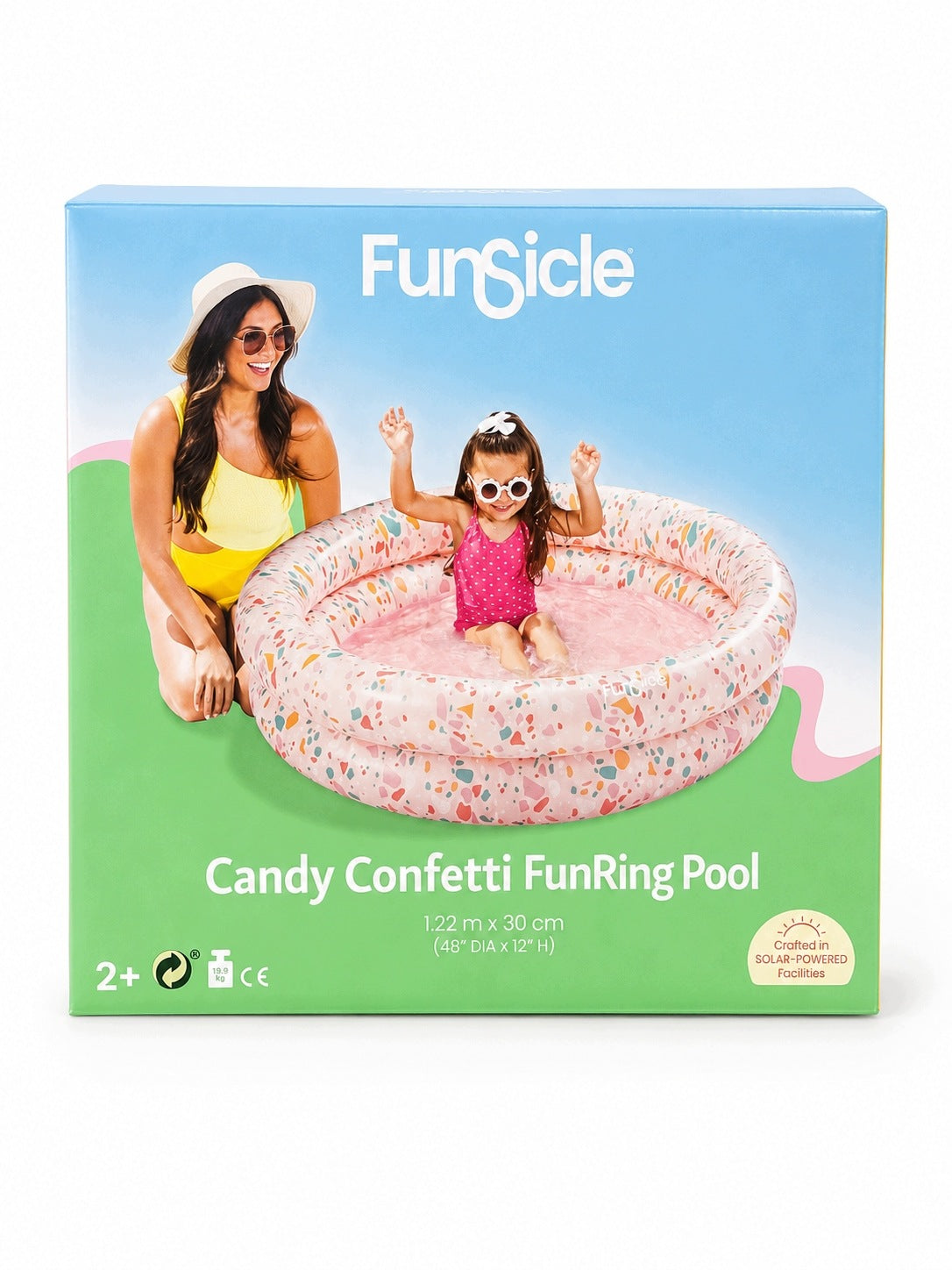 COLORFUL INFLATABLE POOL PADDLING POOL FOR CHILDREN 112x112cm SOFT BOTTOM CONFETTI Manufacturer code 27336