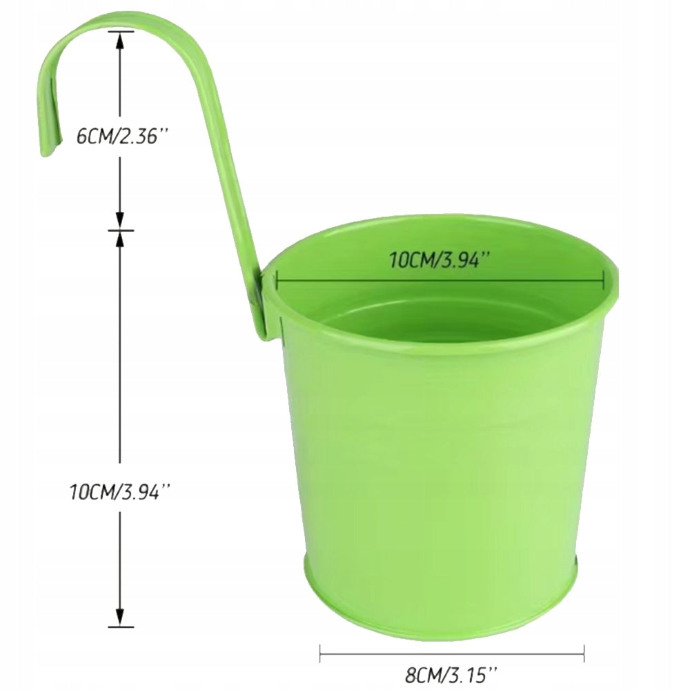 COLORFUL IRON HANGING POT BUCKET WITH DETACHABLE HOOK 10 PIECES Manufacturer code DONICZKI WISZĄCE KOLOROWE