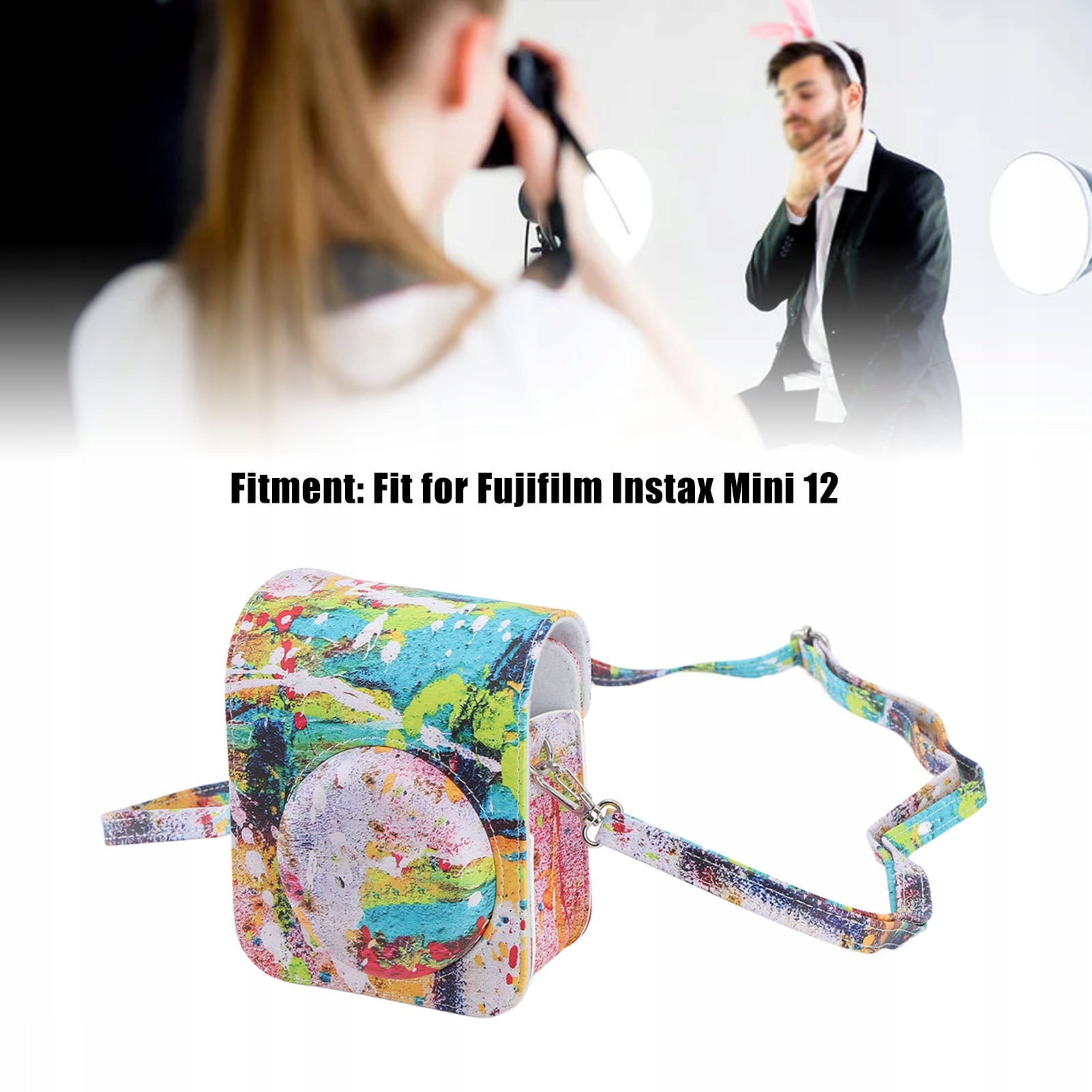 COLORFUL LEATHER PROTECTIVE BAG WITH ADJUSTABLE VY SHOULDER STRAP