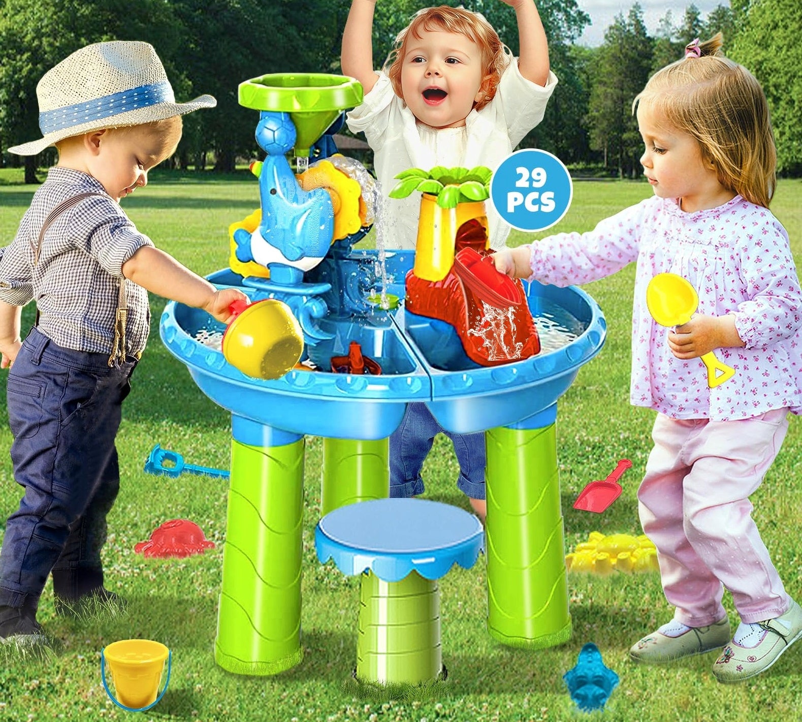 COLORFUL WATER TABLE SANDBOX BEACH FUN CHILD SUMMER +ACCESSORIES Kid's age 3+ years
