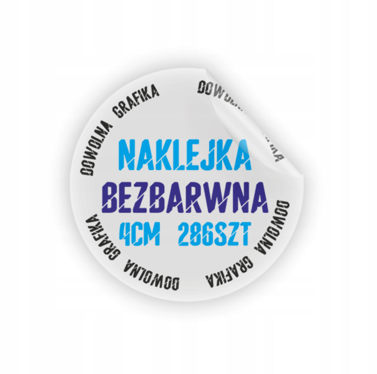 COLORLESS LABEL STICKERS WITH LOGO ROUND ADVERTISING 4CM 286PCS