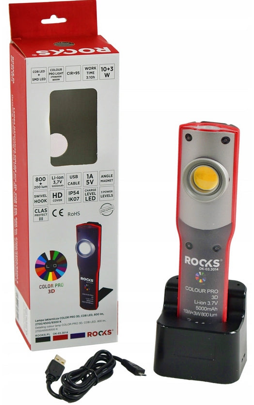 COLOUR MATCH 3D PAINT LAMP, COB LED, 800 LM, 2700/4500/6500 K ROOKS