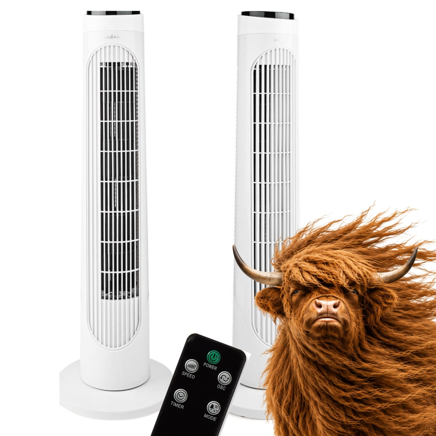 COLUMN FAN BLADELESS STANDING FAN QUIET 40W + REMOTE CONTROL