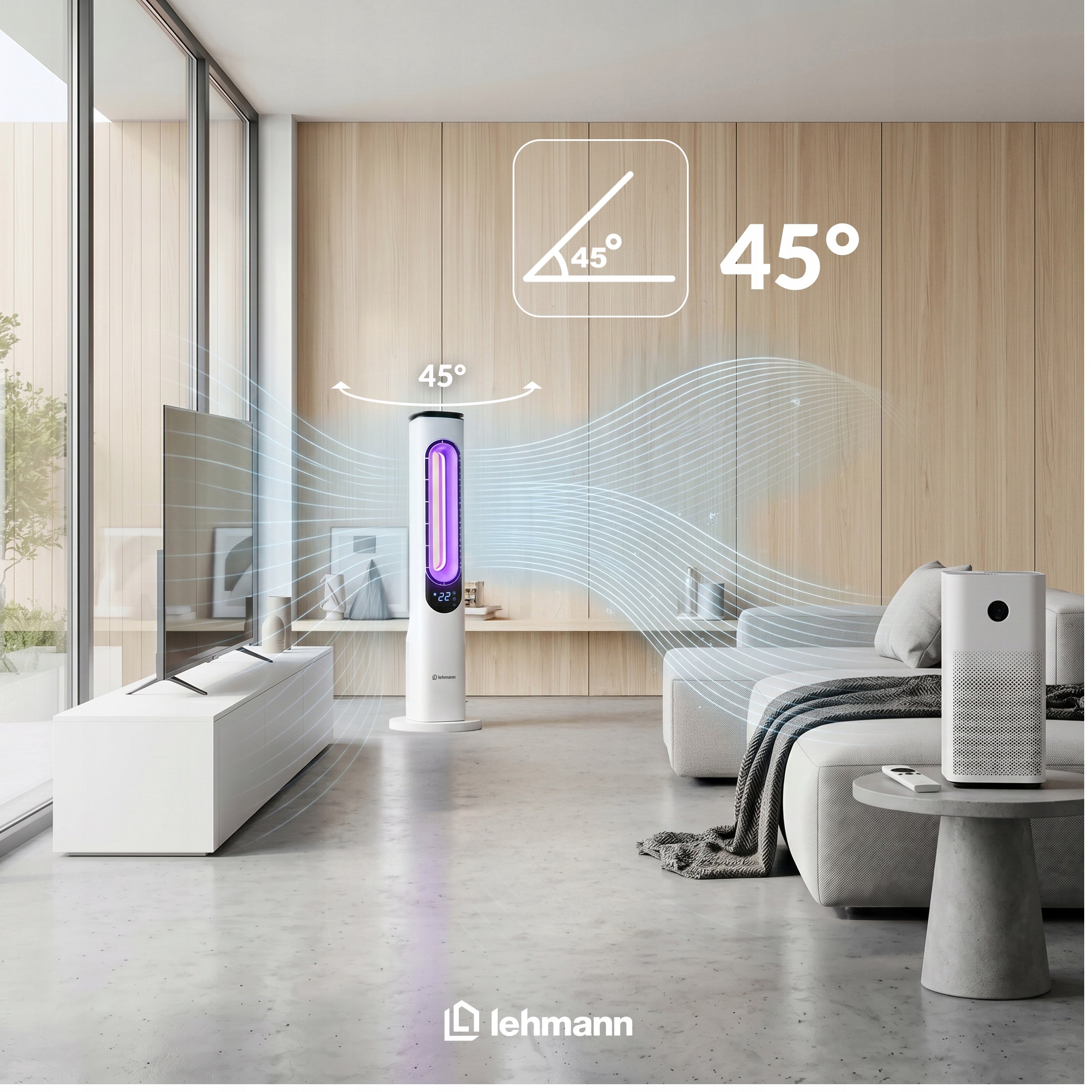 COLUMN FAN FLOOR STANDING FAN BLADELESS REMOTE CONTROL IONIZATION Model WIATRAK PODŁOGOWY BEZŁOPATKOWY