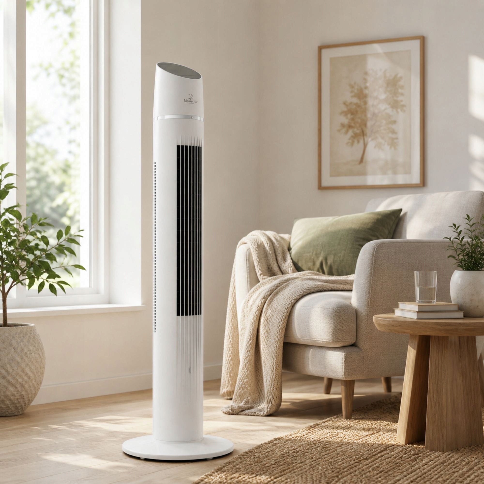 COLUMN FAN Floor Standing Fan High TOWER FAN XL White Power supply mains