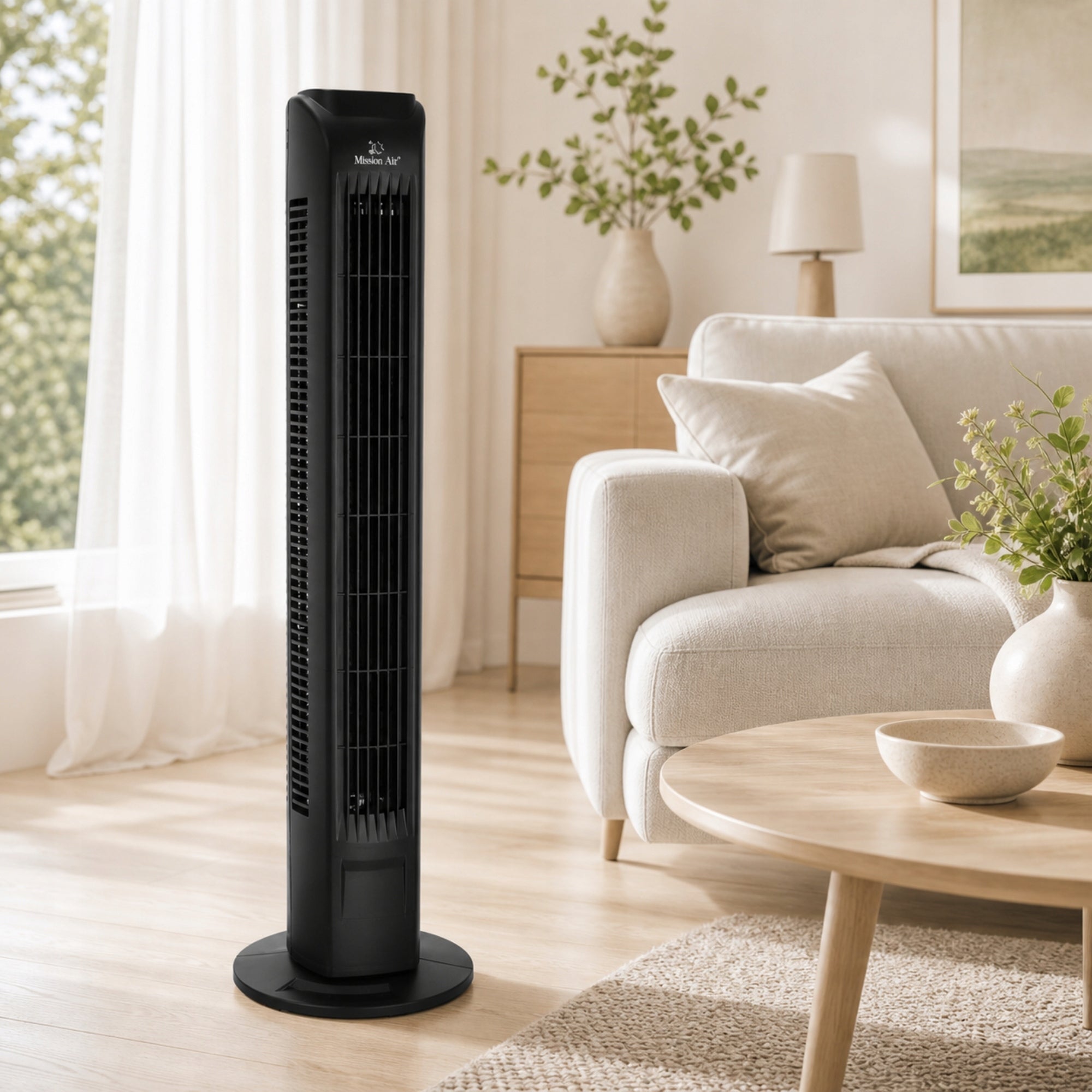COLUMN FAN Floor Standing Fan Quiet Swing TOWER FAN black Dominant color black
