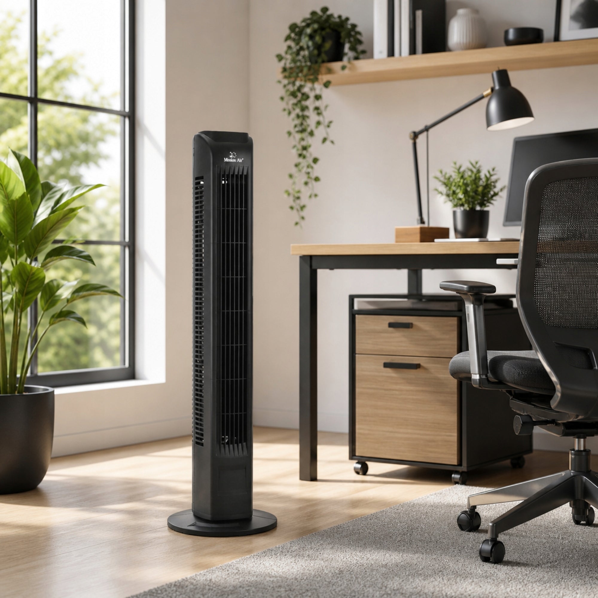 COLUMN FAN Floor Standing Fan Quiet Swing TOWER FAN black Functions oscillation automatic oscillation timer