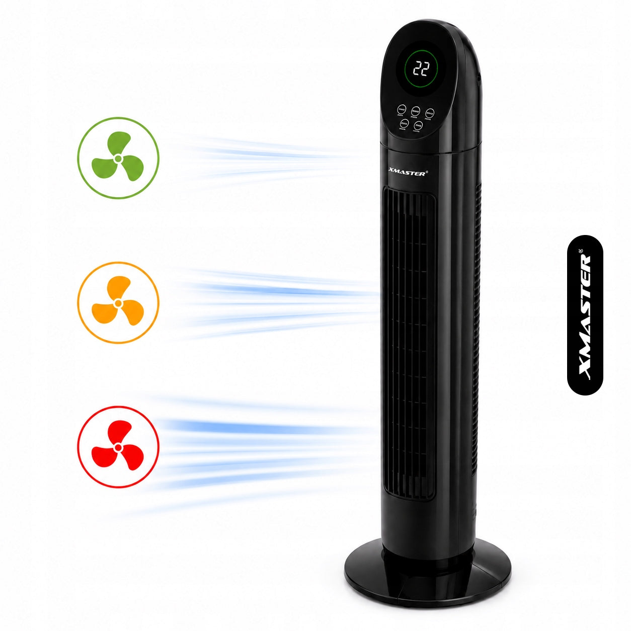 COLUMN FAN SILENT FAN STANDING ADJUSTABLE OSCILLATION REMOTE CONTROL 88CM Functions oscillation automatic oscillation timer