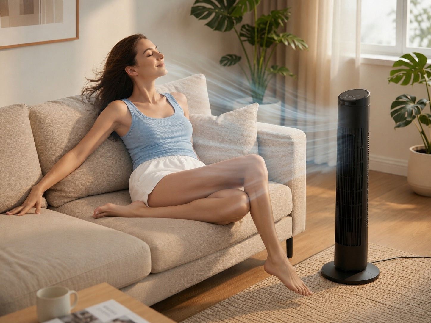COLUMN FAN STANDING FLOOR FAN ADJUSTABLE QUIET AND POWERFUL 50W Manufacturer code LI03
