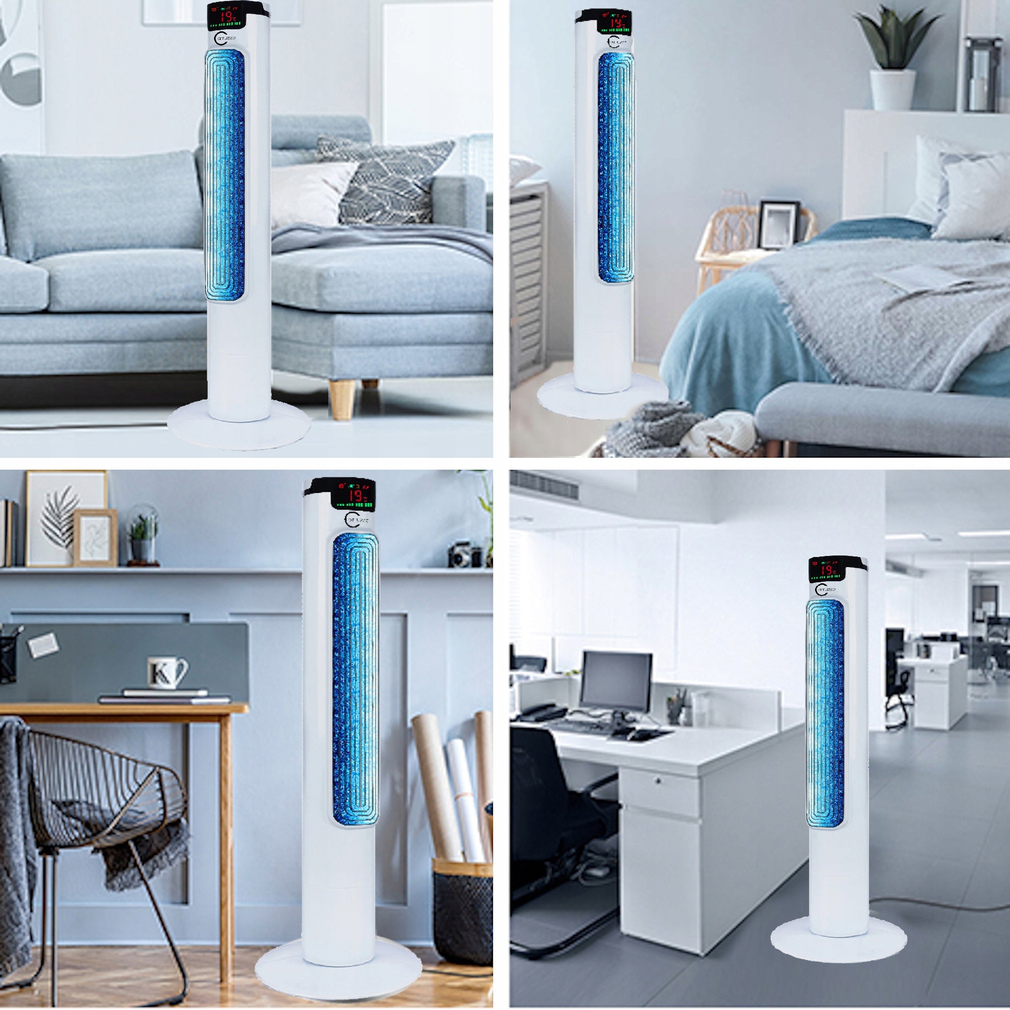 COLUMN FAN fan QUIET STRONG STANDING LCD + REMOTE CONTROL AROMATHERAPY Functions oscillation automatic oscillation timer other