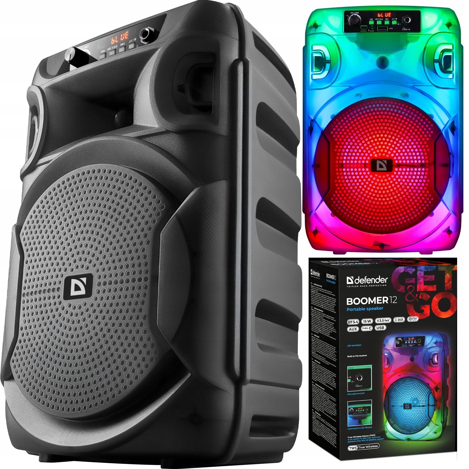 COLUMN WIRELESS SPEAKER BOOMBOX MOBILE SOUND SYSTEM FM SD