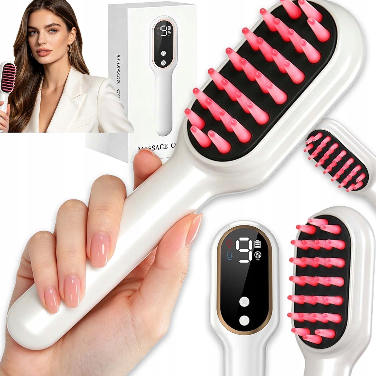 COMB SUPPORTING HAIR GROWTH ELECTRIC SCALP RUB APPLICATOR