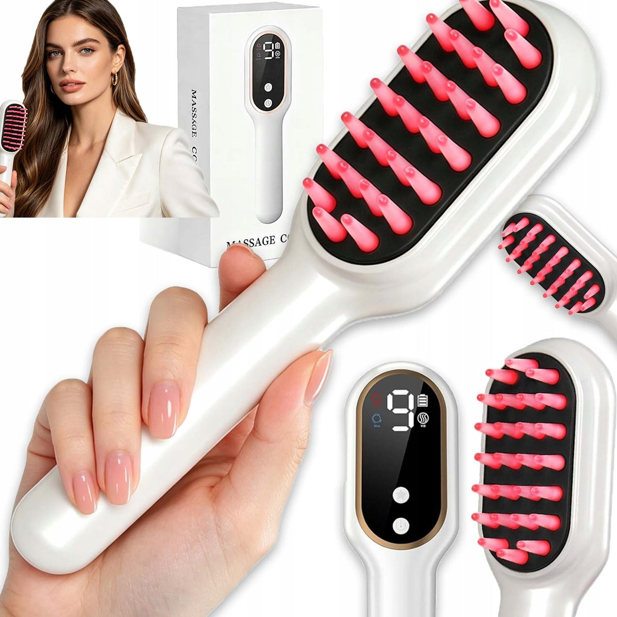 COMB SUPPORTING HAIR GROWTH ELECTRIC SCALP RUB APPLICATOR