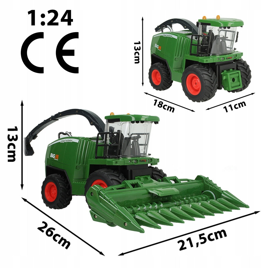 COMBINE HARVESTER REMOTE CONTROLLED REMOTE CONTROL SOUND SMOKE LED GIFT FOR BOY 1:24 Kid's age 3+ years