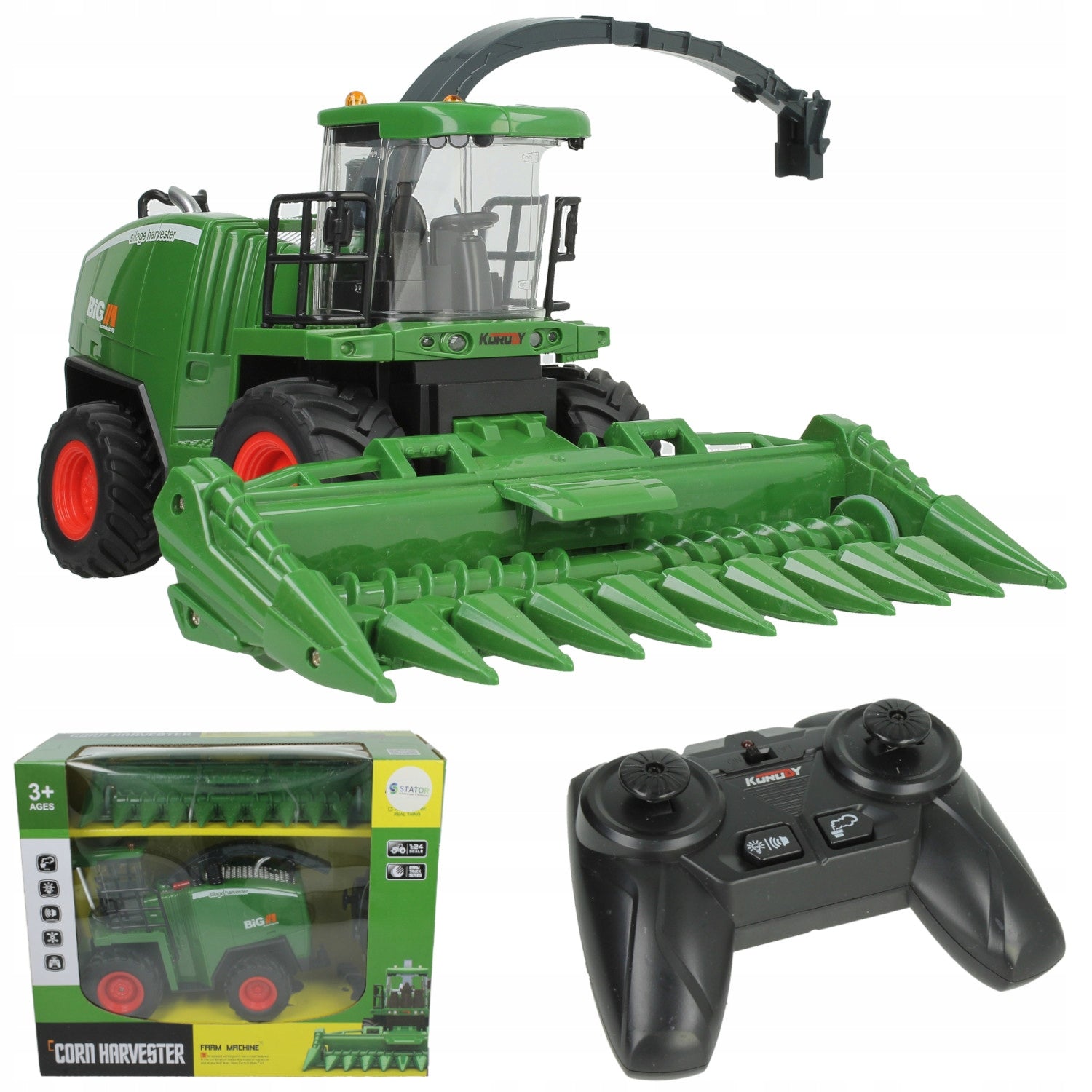 COMBINE HARVESTER REMOTE CONTROLLED REMOTE CONTROL SOUND SMOKE LED GIFT FOR BOY 1:24