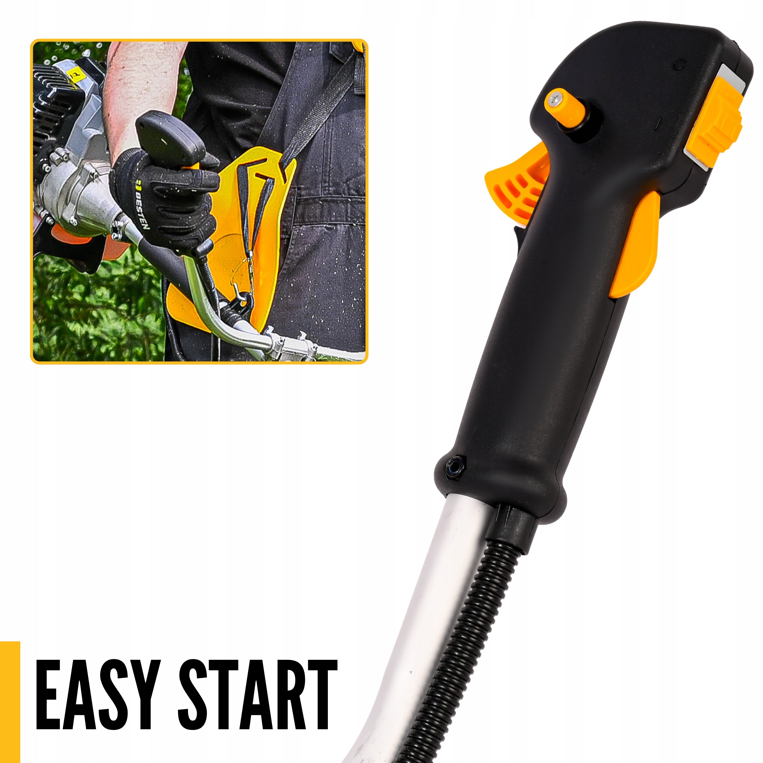 COMBUSTION CUTTER TRIMMER LAWN MOWER 51,7CC BESTEN STRONG Tool weight 6.6 kg