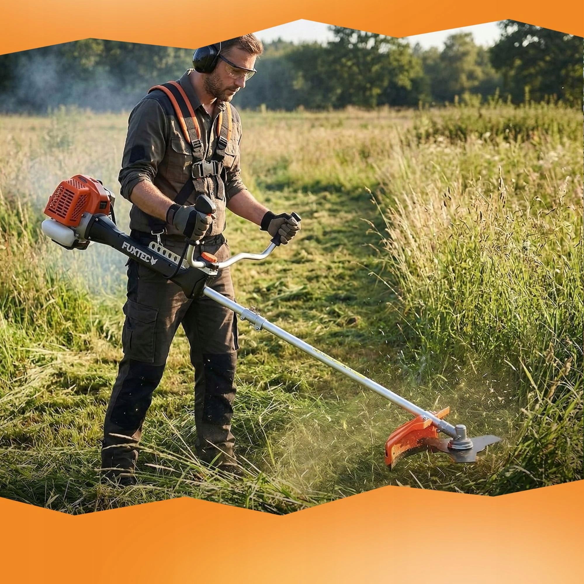 COMBUSTION SCYTHE FUXTEC 62CM³ 3,5KM TRIMMER MOWER POWERFUL + Power supply combustion