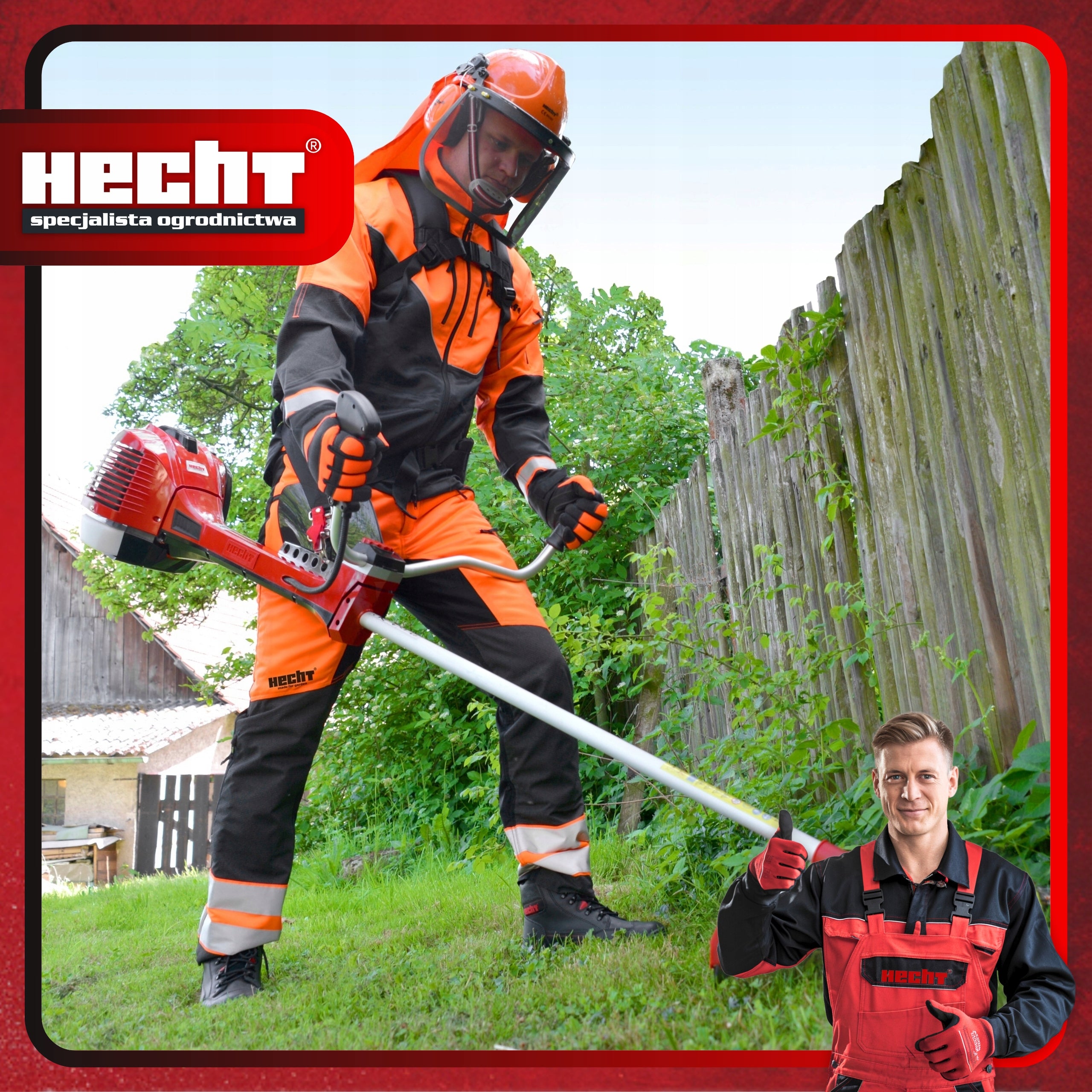 COMBUSTION SCYTHE HECHT154 LINE HEAD, METAL BLADE AUT.SUCTION POWER 2KM Brand Hecht