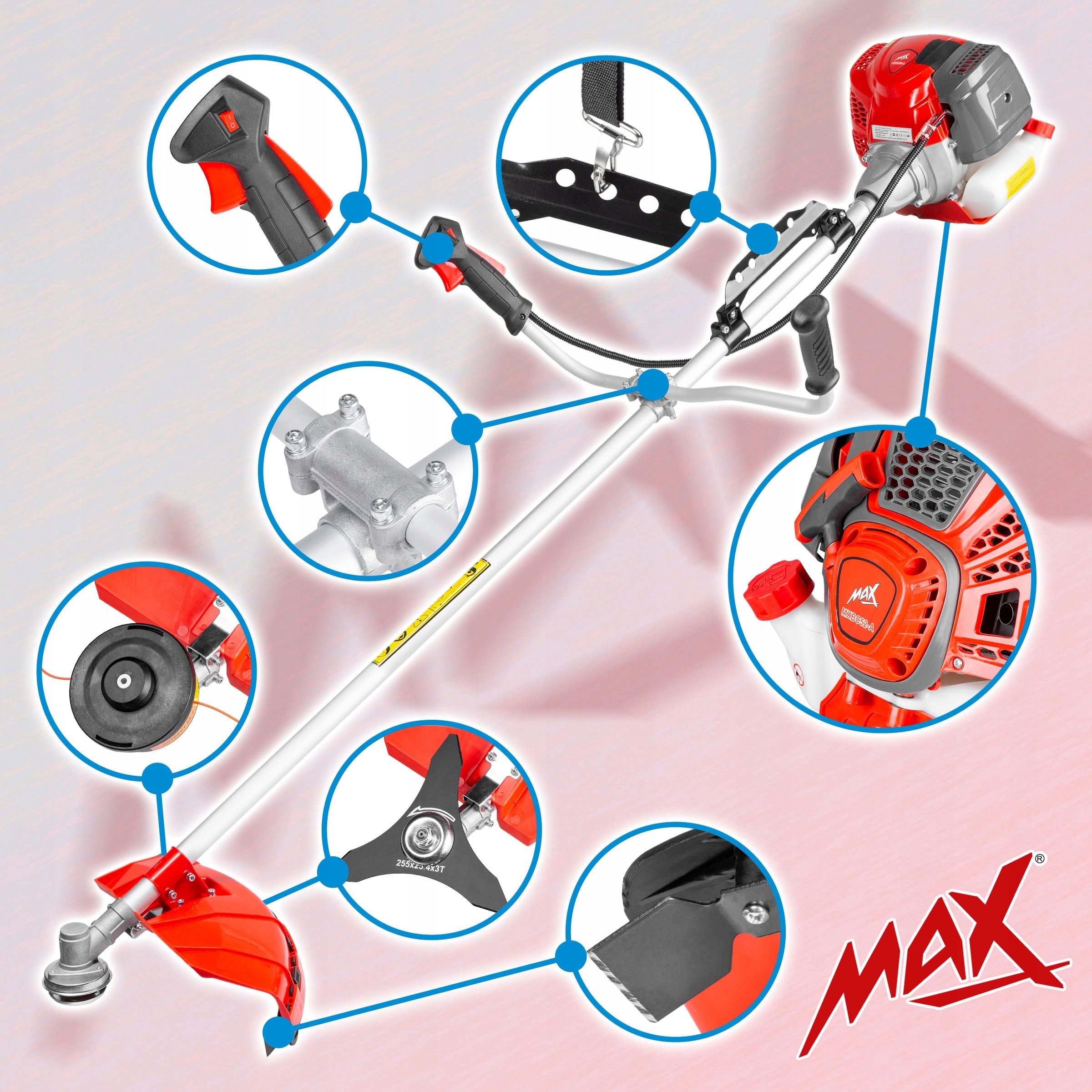 COMBUSTION SCYTHE TRIMMER LAWN MOWER 2X FISHING LINE ACCESSORIES Manufacturer code MXBC52-A