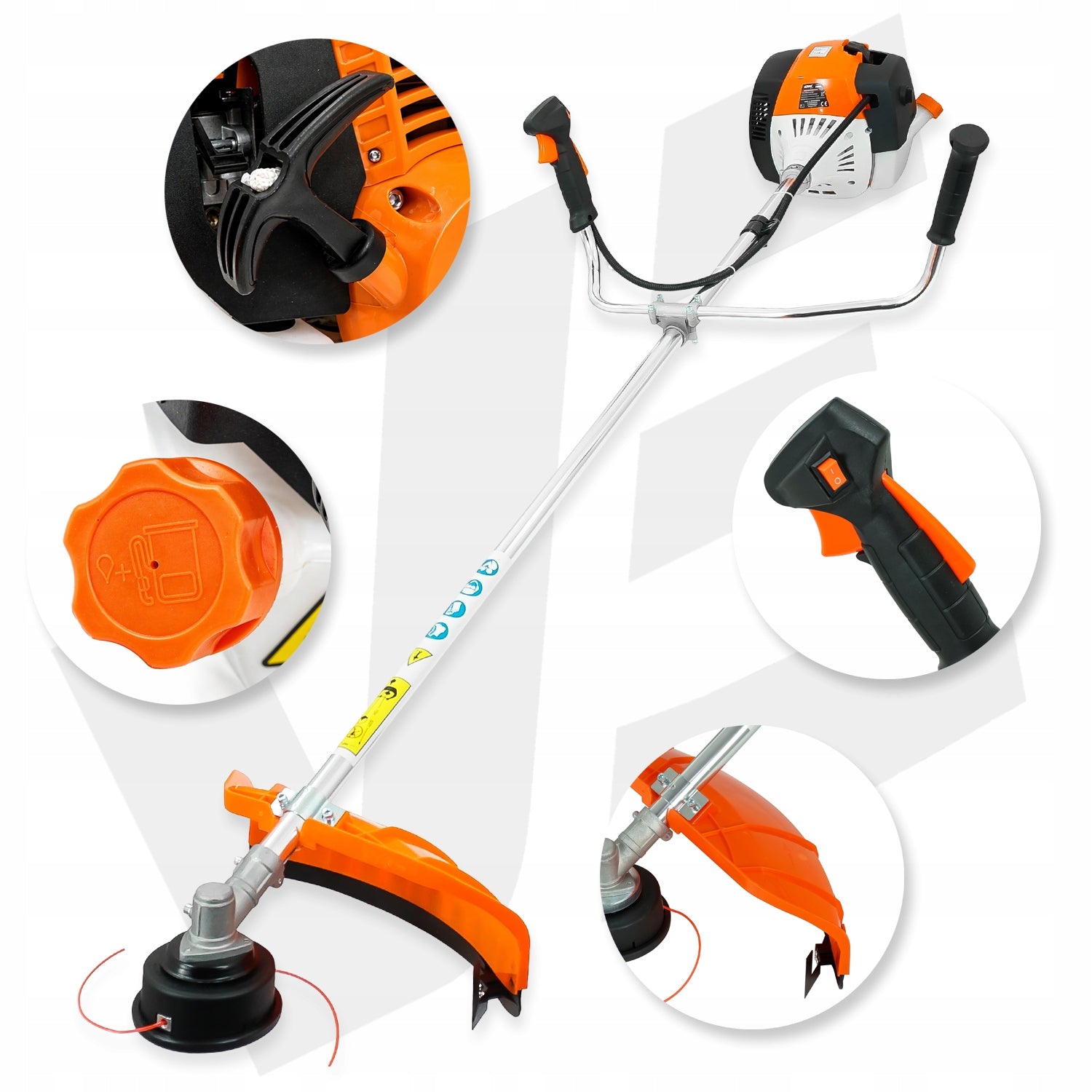 COMBUSTION SCYTHE VERKE PRO BC520 TRIMMER BRUSH CUTTER +OILS SHIELD TRIDENT Brand Verke