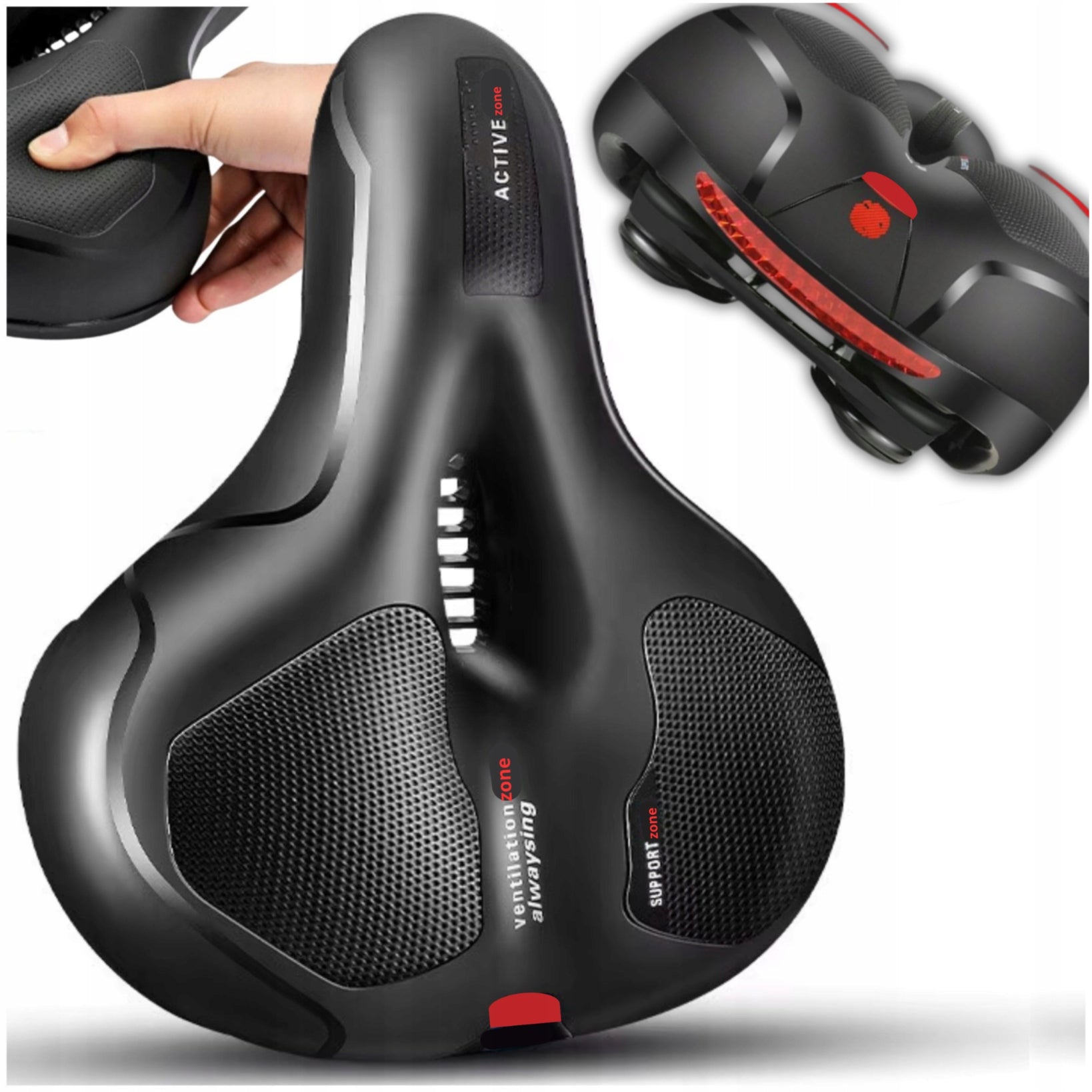 COMFORTABLE BICYCLE SADDLE SOFT LARGE WIDE URBAN BICYCLE SADDLE