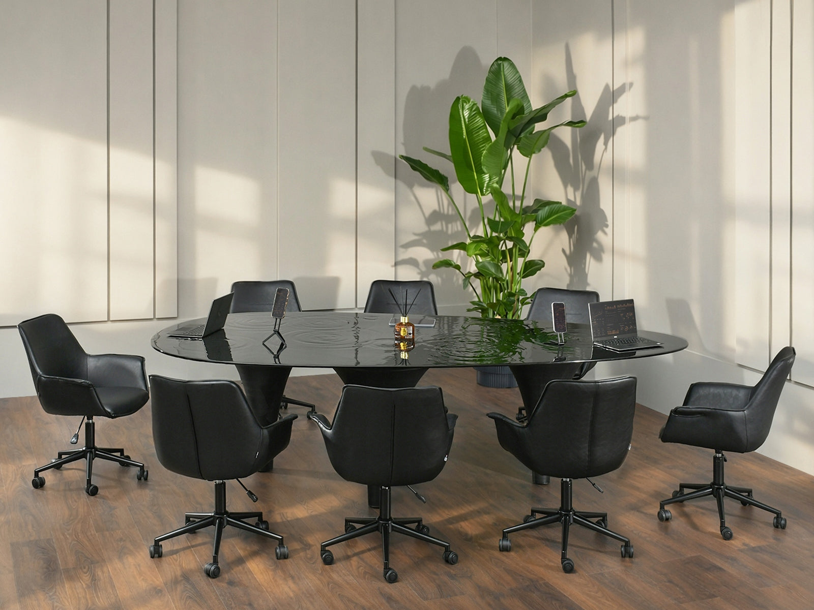 COMFORTABLE DESK CHAIR WITH ECO-LEATHER OMAR ON A BLACK BASE WITH FEATURES Manufacturer code 5907698618737