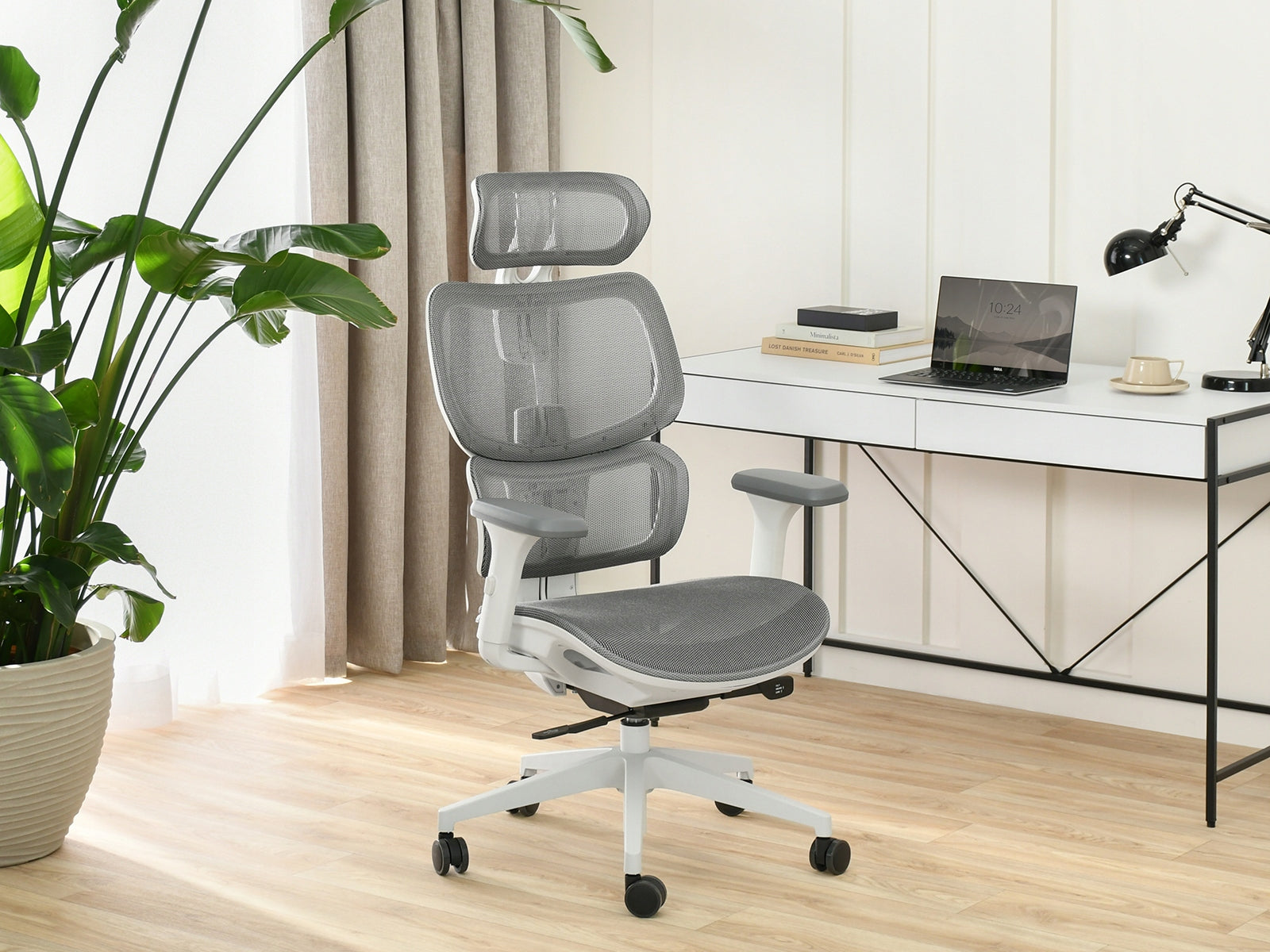 COMFORTABLE OFFICE CHAIR HANOI ERGOHUMAN GREY HEADREST ADJUSTMENT Brand Mebel-Partner