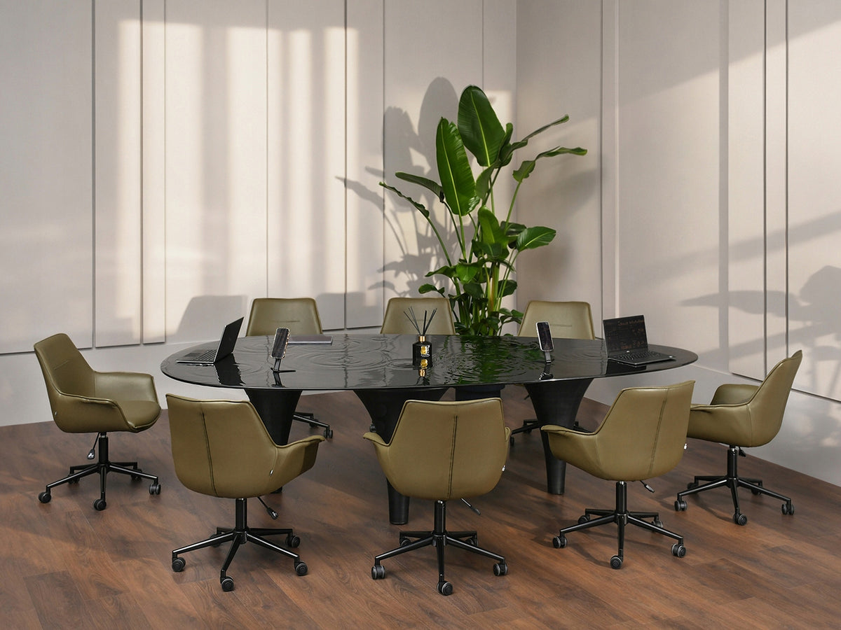 COMFORTABLE OMAR LEATHER ARMCHAIR FOR OFFICE OLIVE ECO BASE BLACK MOBILE Manufacturer code 5907698646112