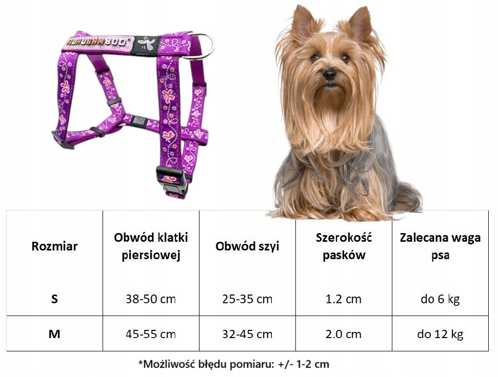 COMFORTABLE PRESSURE-FREE PURPLE DOG GUARD BRACES ADJUSTABLE SIZE S Kind walking harness