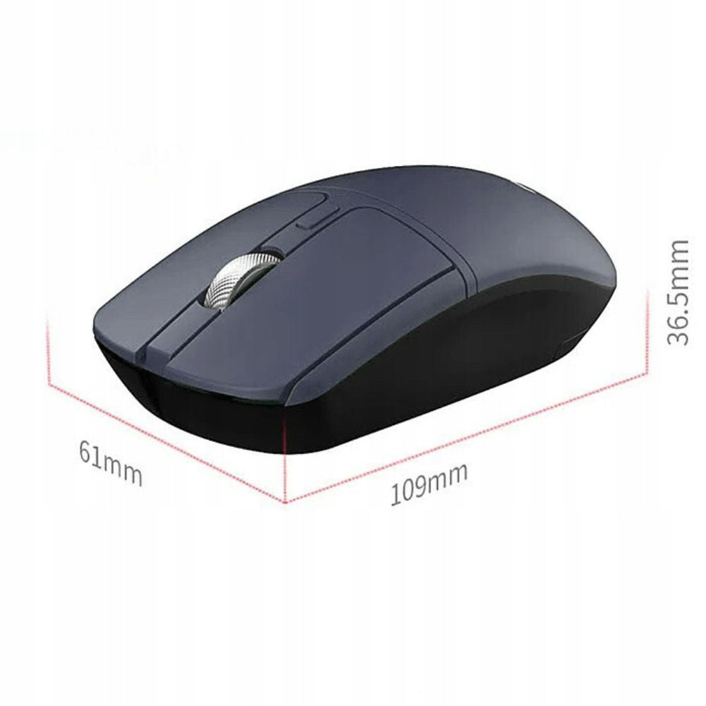 COMFORTABLE WIRELESS MATTE COMPUTER MOUSE IN BLUE Interface USB (Radio 2.4 GHz) Bluetooth