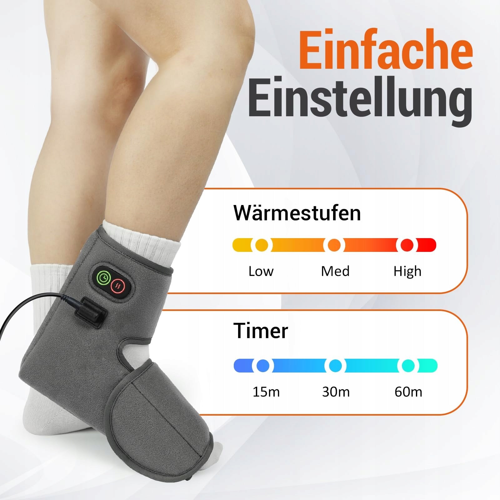 COMFYTEMP Heated Ankle Footband 3 Temperature Levels Medical device no