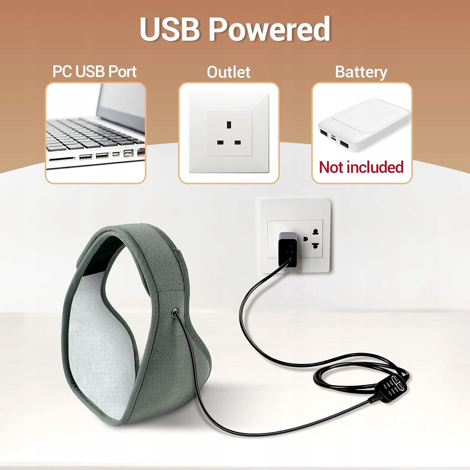 COMFYTEMP Heated Face Pillow 83x11cm USB Automatic Shutdown Manufacturer code K9221113