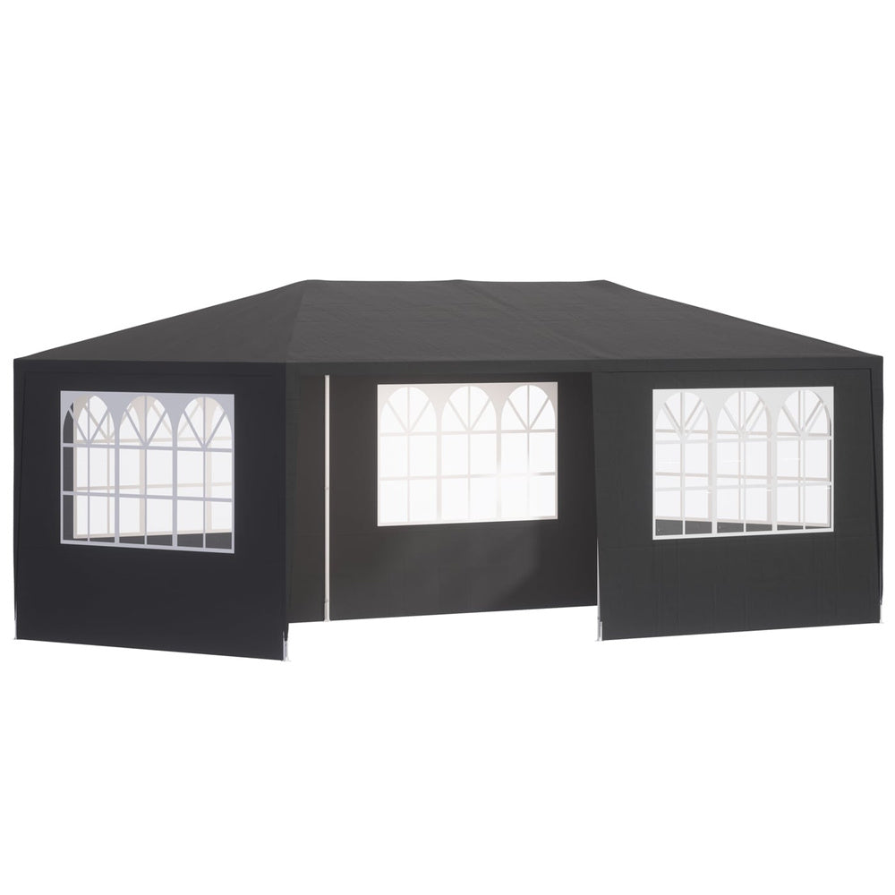 COMMERCIAL GARDEN PAVILION 3X6 TENT GAZEBO ANTHRACITE 6 WALLS