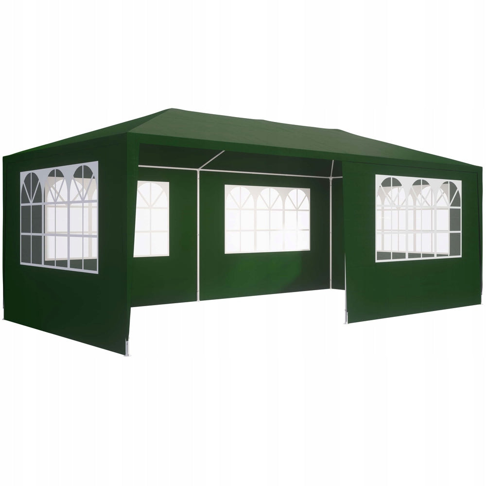 COMMERCIAL GARDEN PAVILION 3X6 TENT GAZEBO GREEN 6 WALLS
