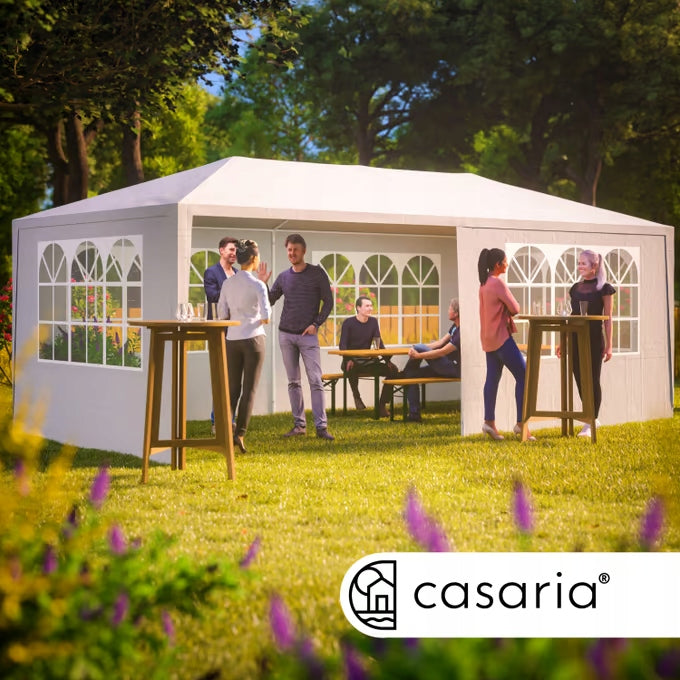 COMMERCIAL GARDEN PAVILION 3X6 TENT GAZEBO WHITE 6 WALLS Manufacturer Casaria