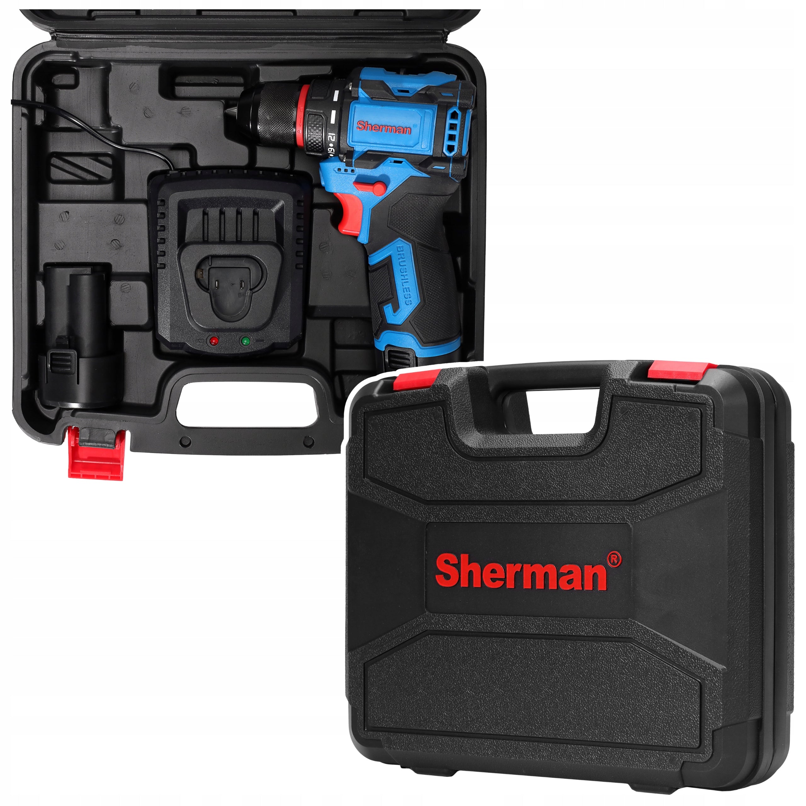 COMPACT CORDLESS SCREWDRIVER ET-103 Sherman SUITCASE + 2x AKU Brand Sherman