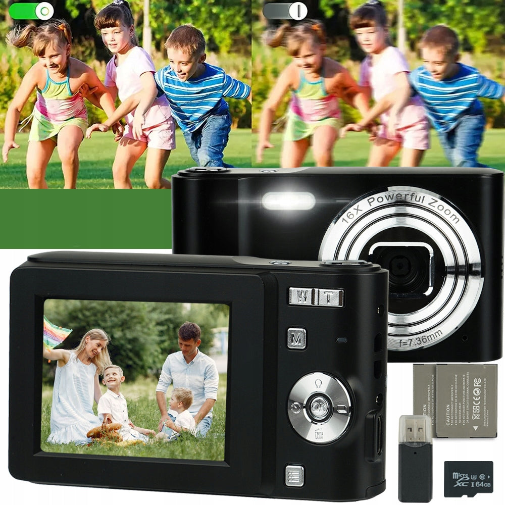 COMPACT DIGITAL CAMERA WITH 2 BATTERIES AND TYPE-C CHARGING Brand no brand