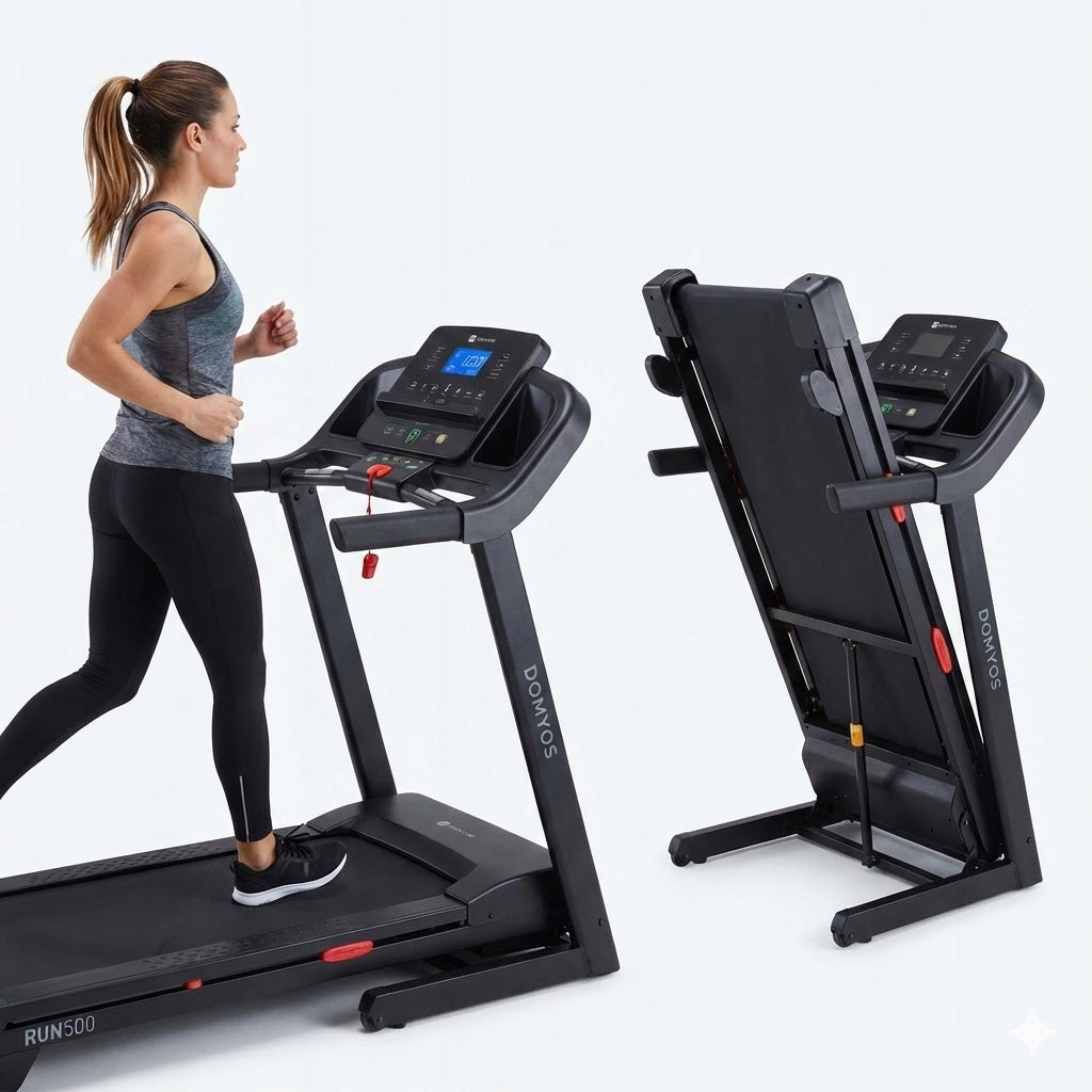 COMPACT FOLDING TREADMILL Domyos STRONG up to 16 km/h ADJUSTABLE SLOPE